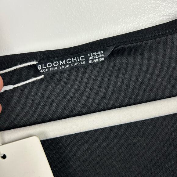 NEW BloomChic Black White Tweed Modest Midi Dress Women’s Plus Size 18/20 - Picture 3 of 8